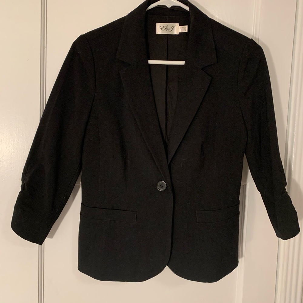 Eliza J Ruched Sleeve Blazer